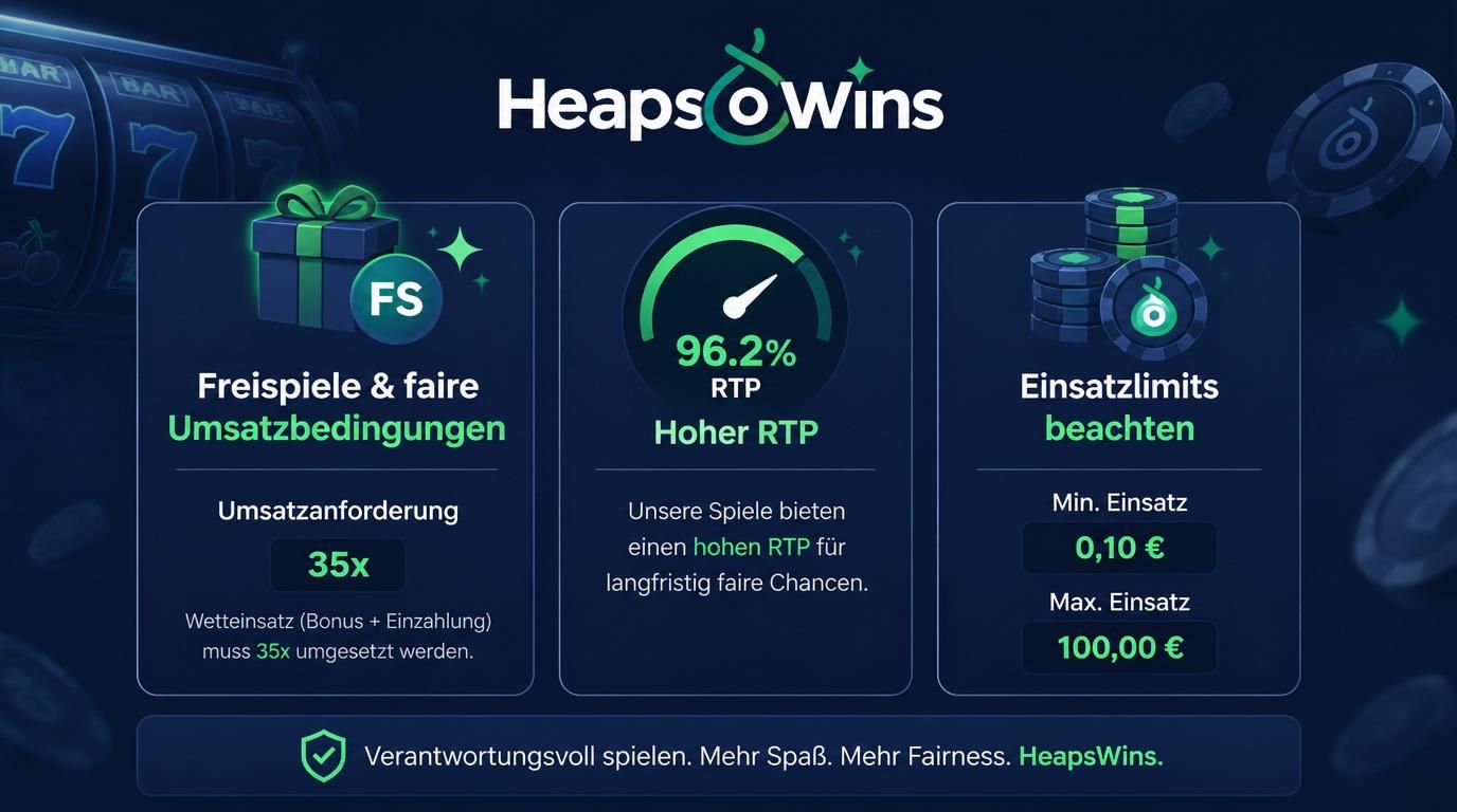 Ein Überblick über faire Bonusbedingungen mit Fokus auf Auszahlungsquoten und Umsatzanforderungen.